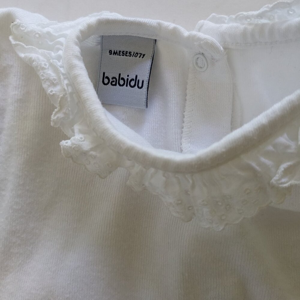 Babidu White Bodysuit 9mo - Picture 4 of 5